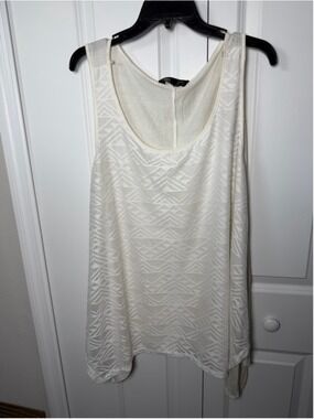 SJS White Geometric Lace Tank Top Plus Size 3X GUC